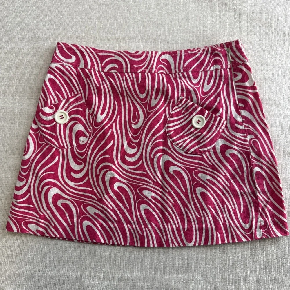 Tibi Mini Skirt 6  Pink Geometric CoRetro Mod Festival Dopamine Statement‎ Y2K
